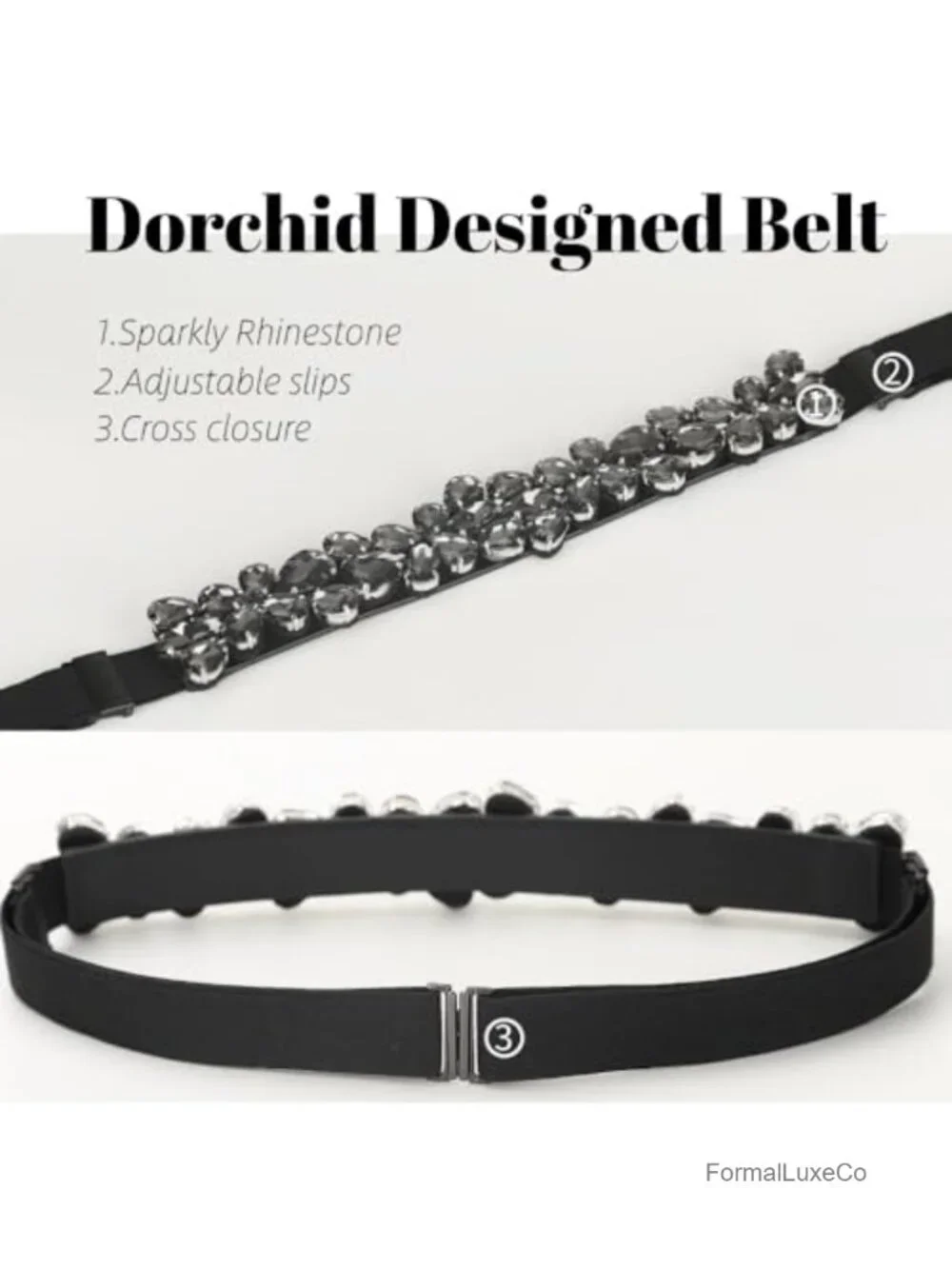 Rhinestone Elastic Waist Belt for Women Gifts